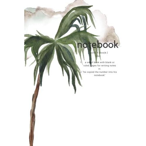 Tropical Palm Trees Compact Softcover Lay-Flat Notebook, 6