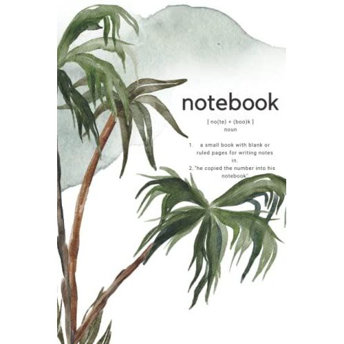 Tropical Palm Trees Compact Softcover Lay-Flat Notebook, 6