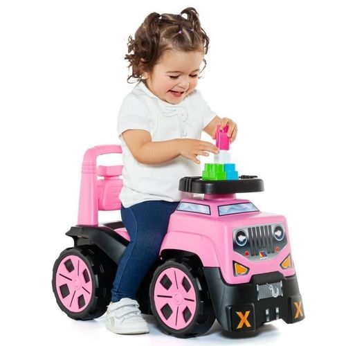 Trotteur Rose 3 En 1 - Molto - Suv + Jeu De Blocs - Fille - Blanc - A Partir De 3 Ans