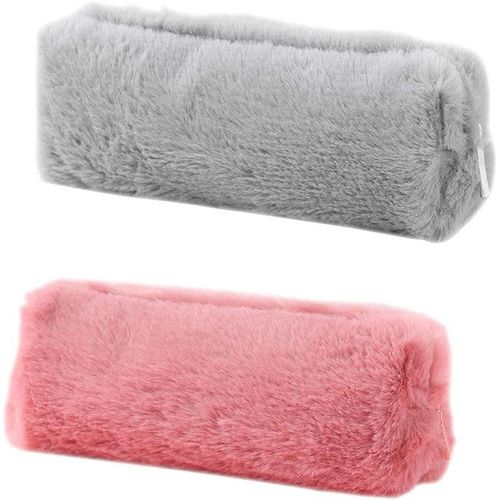 Trousse  Crayons, 5 Couleurs Pour Fille En Peluche Douce Et Moelleuse, Trousse  Crayons, Trousse  Maquillage, Trousse  Maquillage Avec Fermeture clair