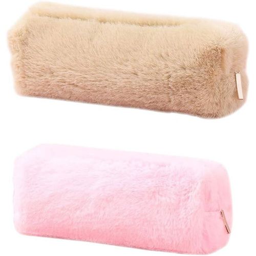 Trousse  Crayons, 5 Couleurs Pour Fille En Peluche Douce Et Moelleuse, Trousse  Crayons, Trousse  Maquillage, Trousse  Maquillage Avec Fermeture clair