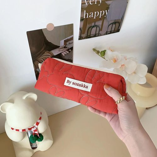 Trousse  Crayons De Style Lapin Mignon,Sac De Rangement Portable,Haute Capacit,Fournitures Scolaires,Mode,Simplicit,Ins - Type S Red