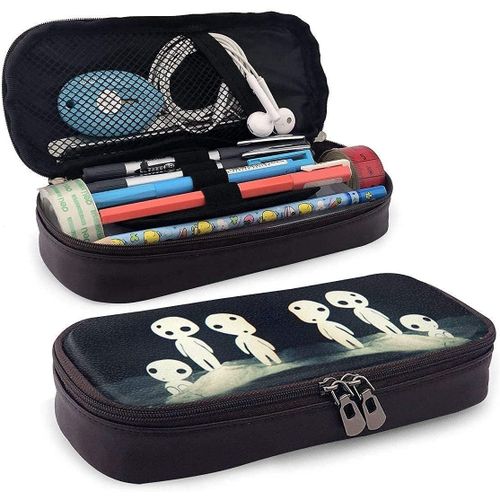 Trousse  Crayons En Cuir Synthtique Avec Double Fermeture clair Motif Princesse Mononoke