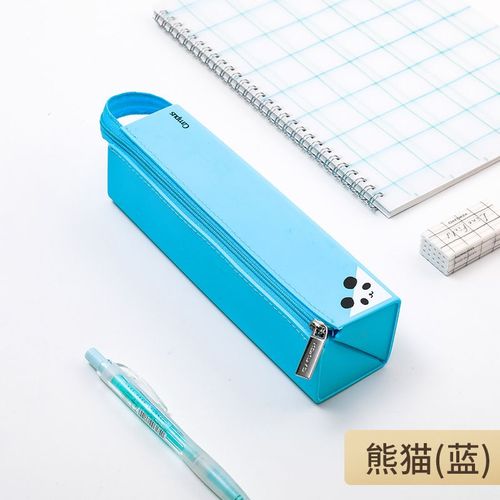 Trousse  Crayons En Silicone Pour Enfants,Style Japonais Kokuyo Campus,Trousse  Crayons Carre De Grande Capacit,Papeterie,1 Pice - Type Panda-Blue