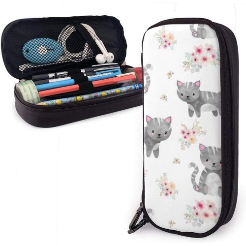 Trousse  Crayons En Toile Motif Panda Rouge 21 X 5,5 X 5 Cm