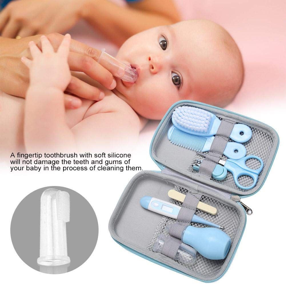 Trousse De Toilette Bebe Thermometre 8 Pieces Nouveau Ne Trousse De Soin Bleu Rakuten