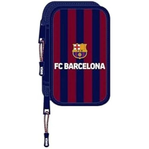 Trousse Scolaire Safta F.C. Barcelone - 28 Outils Inclus - Pratique Et Polyvalente - Bleu