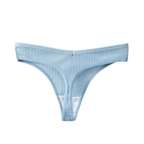 Trowbridge-Culotte Sexy En Coton Pour Femme,Sous-Vtements Fminins,Lingerie Raye,G-String,Simple,Confortable,Caleon De Dehors,Vente - Type Blue-L