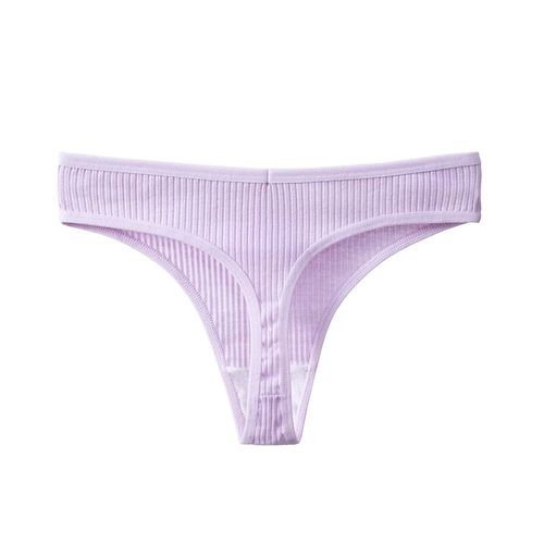 Trowbridge-Culotte Sexy En Coton Pour Femme,Sous-Vtements Fminins,Lingerie Raye,G-String,Simple,Confortable,Caleon De Dehors,Vente - Type Purple-Xl