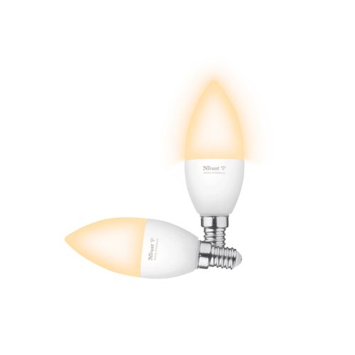 Trust Ampoules Led Connectes E14 Wifi, Dimmables, Alexa/Google, 2.4ghz, Blanc Chaud  Froid - X2
