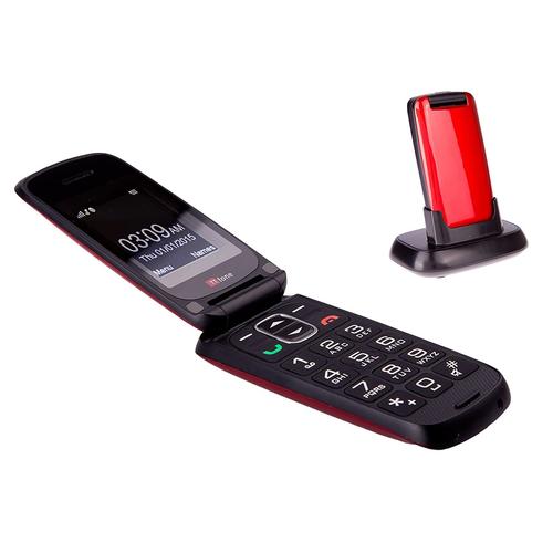Ttfone Star Tlphone Mobile  Clapet et  Grosses Touches Facile  Utiliser Sans Carte Sim (Rouge)