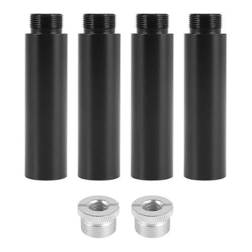 Tube dextension de pied de micro 4pcs, tige dextension de microphone mle de 5/8 pouce femelle  5/8 pouce pour supports de bureau et support de bras