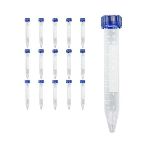 Tubes  Centrifuger Coniques Scientifiques 15 Ml, [Paquet De 50] Tubes  Essai En Plastique Avec Bouchons  Vis, Tubes  Essai Striles De 15 Ml Avec Couvercles