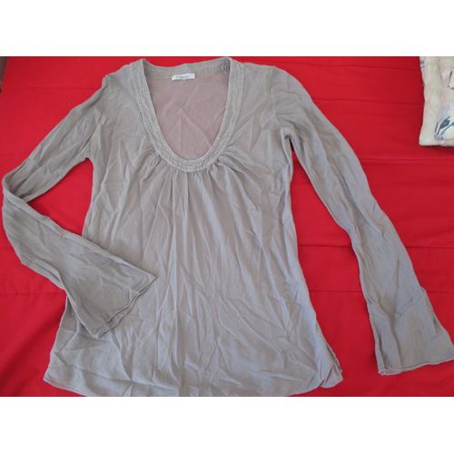 Tunique / Tee Shirt Manches Longues Kosmika Taille S Beige Gris