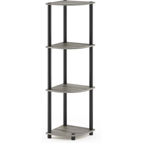 Turn-N-Tube 4-Tier Corner Display Shelf Multi-Purpose French Oak/Black
