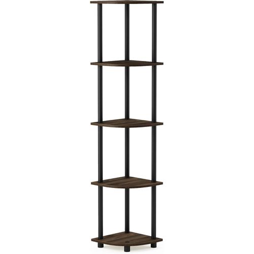 Turn-N-Tube 5-Tier Corner Display Shelf,Columbia Walnut/Black