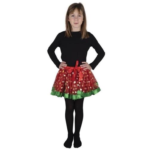 Tutu En Tulle Rouge De Nol Enfant Avec Dcoration Pois - Ptit Clown - Ref/22368 - Taille Unique - Thme Pois