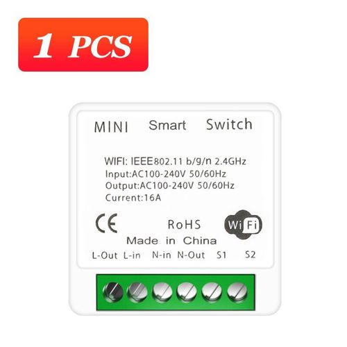 Tuya Mini Commutateur De Lumire Wifi Minuterie Intelligente Sans Fil Commutateurs Soutient 16a 2 Voies Contrle Domotique Intelligente Fonctionne Avec Alexa Goog