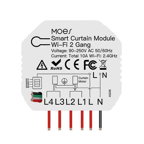 Tuya Smart WiFi 2 Gang Double Rideau Store Commutateur Module Volet Roulant Moteur lectrique Smart Life