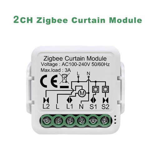 Tuya Smart Zigequation Store Rideau Switch,Support Technique,Commande Bidirectionnelle,Moteur De Volet Roulant,Fonctionne Avec Alexa,Google Home - Type 2ch