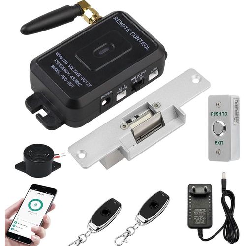 Tuya Systme De Contrle D'Accs Kit De Serrure  Gche Avec Contrle Par Application Smartphone,Coupl Avec Une Tlcommande Sans Fil  Pression Et Un Bouton De Sortie[MAT790675]