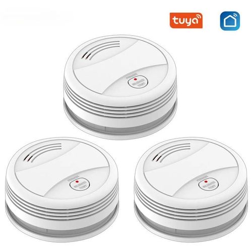Tuya Wifi Dtecteur De Fume D'incendie Systme D'alarme De Scurit Pour Jardin Maison De Fume Bureau  Domicile Smartlife App Contrle Alarme Incendie-3 Pcs