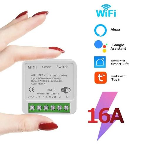 Tuya Zigbee Disjoncteur Wifi Commutateur Intelligent 2 Voies Disjoncteur Relais Module 220v 110v 16a Vie Intelligente App Commande Vocale Pour Alexa Google Home-Interrupteur Wifi 16a