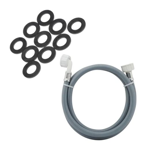 Tuyau d'arrive d'eau universel livr avec les joints 20/27 avec raccords droit x coud (L3500mm 3/4 F x 3/4 C) Lave-linge (3666356333307 )
