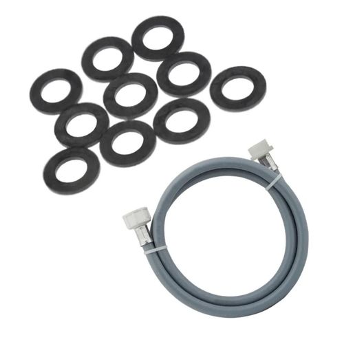 Tuyau d'arrive d'eau universel livr avec les joints 20/27 avec raccords droits (L2000mm 3/4 F x 3/4 M) Lave-linge (3666356332003 )