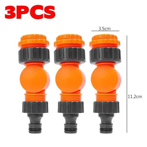 Tuyau D'arrosage De Jardin En Abs,Connecteur Rapide  180 ,Joint De Couplage Double,Adaptateur De Tuyau,Raccords De Tuyau Pour L'arrosage Et L'd'argile,1 Pice,3 Pices - Type 3pcs