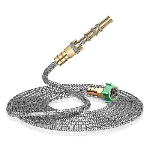 Tuyau D'arrosage En Mtal De 25 Pieds Avec Buse En Laiton, Raccords, Rsistant Aux Perforations, Facile  Utiliser Et St Jn