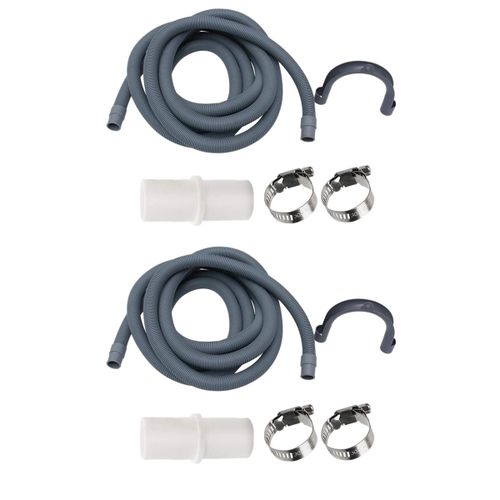 Tuyau de Drainage Machine  Laver 8 Pices, Vidange Laveuse pour Le Lavage, avec Support En Forme U, 5 Pieds Long