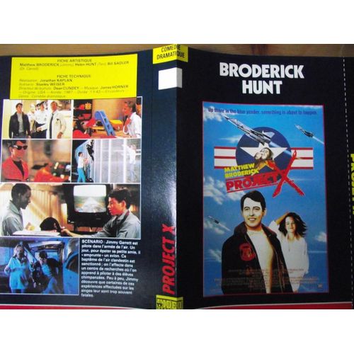 Tv Video.Jaquette Du Film.Project X.1987.Ralisation.Jonathan Kaplan Avec Matthew Broderick Helen Hunt Bill Sadler