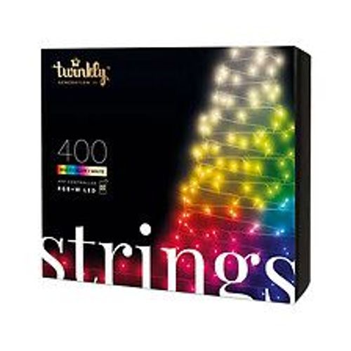 Twinkly Strings ? Guirlande Lumineuse  Led Contrle Par Application Avec 400 Led Rvb + W- 32 Mtres. Fil Noir. Intrieur Et Extrieur-Twinkly