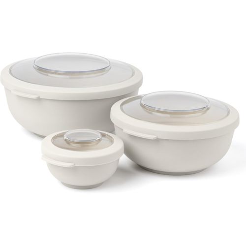 Tylla Saladier Set 3 Pices 200ml,1000ml,2000ml|Bote De Rangement Avec Couvercle Pour Meal Prep & Snacks|Bote Alimentaire En Plastique Sans Bpa|Compatible Lave-Vaisselle|Oat