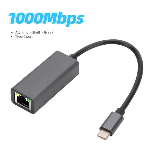 Type C  RJ45 - Adaptateur USB 3.0 filaire, 10/100/1000Mbps, type C vers LAN Rj45, carte rseau Ethernet, hub pour Nintendo Switch, PC, Macbook, ordinateur portable