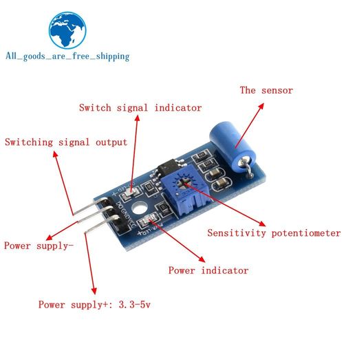 TZT normalement ferm type capteur de vibration module capteur d'alarme module interrupteur de Vibration SW-420 pour arduino