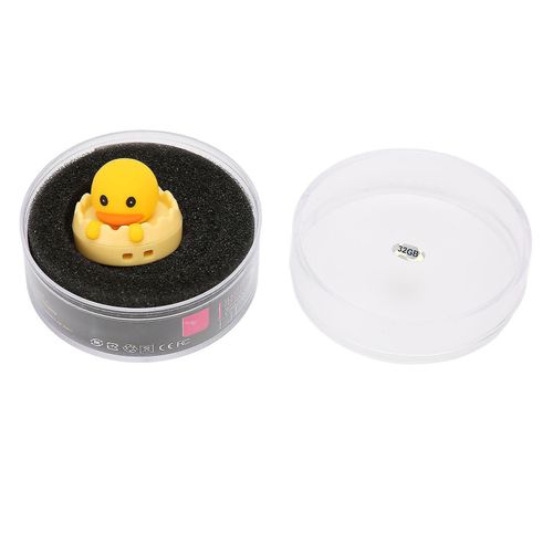 U DISK USB2.0 Interface Yellow Duck Cartoon Style Portable Stockage lectronique Medium Memory Stick pour ordinateur (Yellow Duck Circle 32GB)