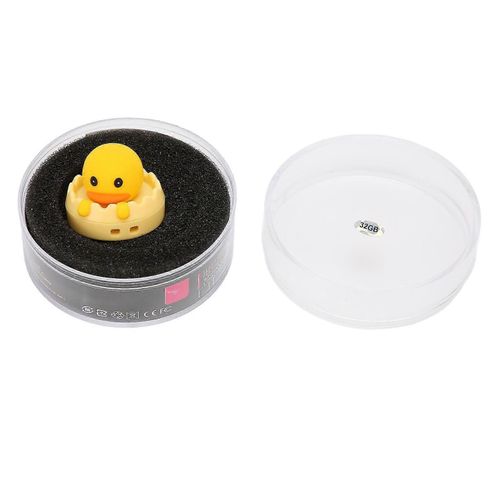 U DISK USB2.0 Interface Yellow Duck Cartoon Style Portable Stockage lectronique Medium Memory Stick pour ordinateur (Yellow Duck Circle 32GB)