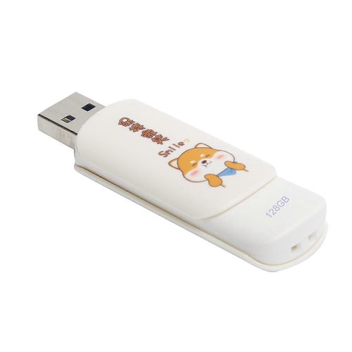 U Disque Portable USB2.0 Lecteur Flash pour tudiant Mignon Stockage De Donnes Memory Stick Cadeau (Slide CoverKeep Smiling 128GB)
