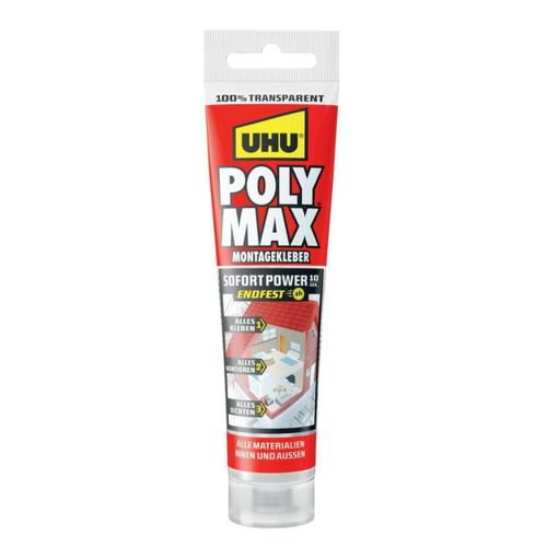 Uhu Tube 115g Colle De Montage Polymax Prise Immdiate Transparent