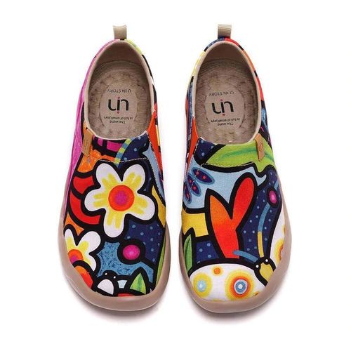 Uin-Mocassins Lgers Peints Pour Femme,Chaussures Dcontractes Confortables,Baskets De Marche En Toile,Mode - 105