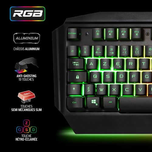 Ultimate 500, Pack 3 En 1 Full Rgb  Led, Comprenant Clavier, Souris 6400 Dpi, Et Tapis De Souris  Led