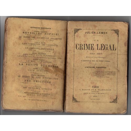 Un Crime Lgal - Julien Lemer   