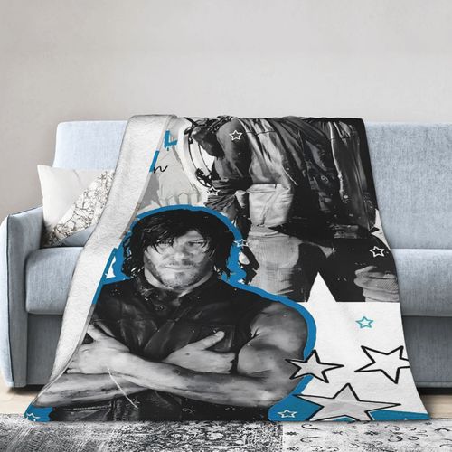 Un Design Sur Le Theme De Daryl Dixon The Walking Dead, Une Couverture En Flanelle Super Douce - Un Style Magnifique, Une Impression Numrique, Adapte Au Canape, Au Lit, Au Bureau, Une