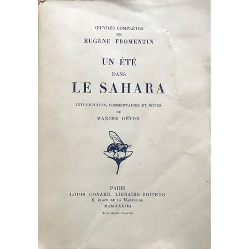 Un t Dans Le Sahara   de Eugne FROMENTIN 
