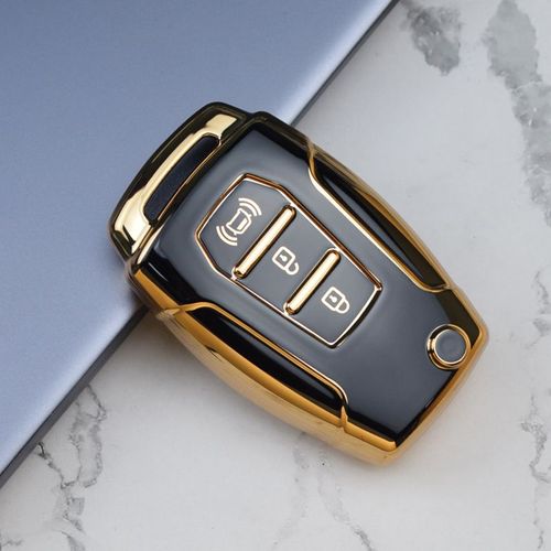 Un tui Noir Style - Nouvelle Coque De Cl De Voiture  3 Boutons, En Tpu, Pour Ssangyong Kyron 2 Sanka Actyon Korando Tivoli