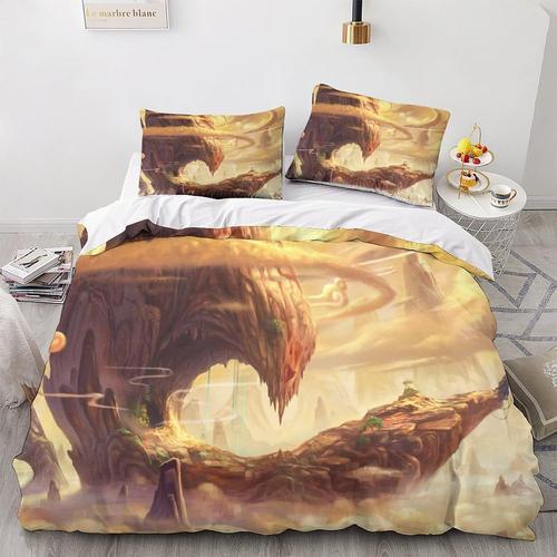 Un Paysage Magique Parure De Lit D Imprim, PiCes Sets Avec Fermeture Clair Microfibre Landscape Housse De Couette, Avec Taie D'oreiller Pour Adultes Et Enfa 220 X 240 Cm