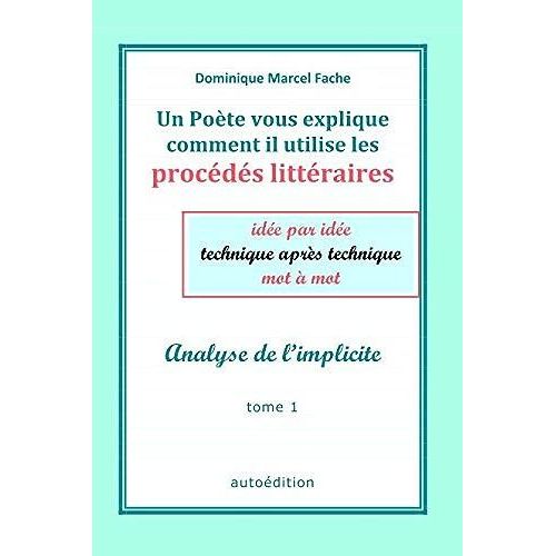 Un Pote Vous Explique Comment Il Utilise Les Procds Littraires Ide Par Ide Technique Aprs Technique Mot  Mot    Format Broch 