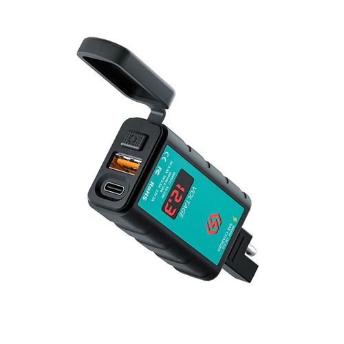 Un Usb Type-C - Chargeur Rapide Usb 12v Pour Moto, Interrupteur tanche Avec Voltmtre, Prise Sae Vers Prise Usb Type C, Accessoires